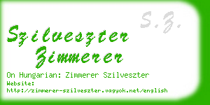 szilveszter zimmerer business card